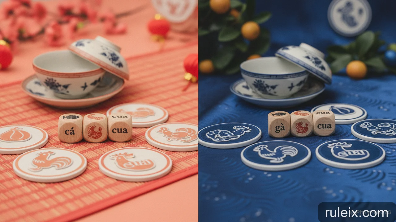 Minh họa: Bầu Cua ngày Tết: chuẩn bị dụng cụ và không gian chơi