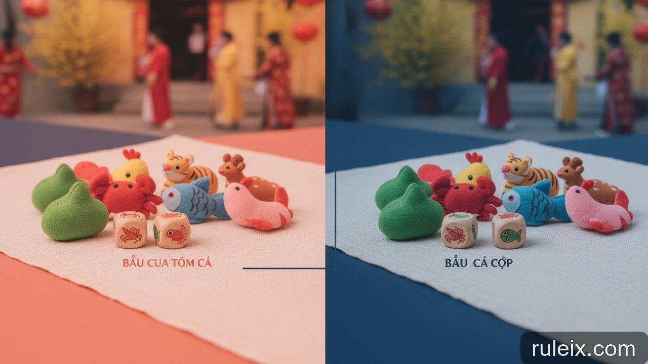 Minh họa: Bầu Cua Tôm Cá và Bầu Cua Cá Cọp: tên gọi nào phổ biến hơn?