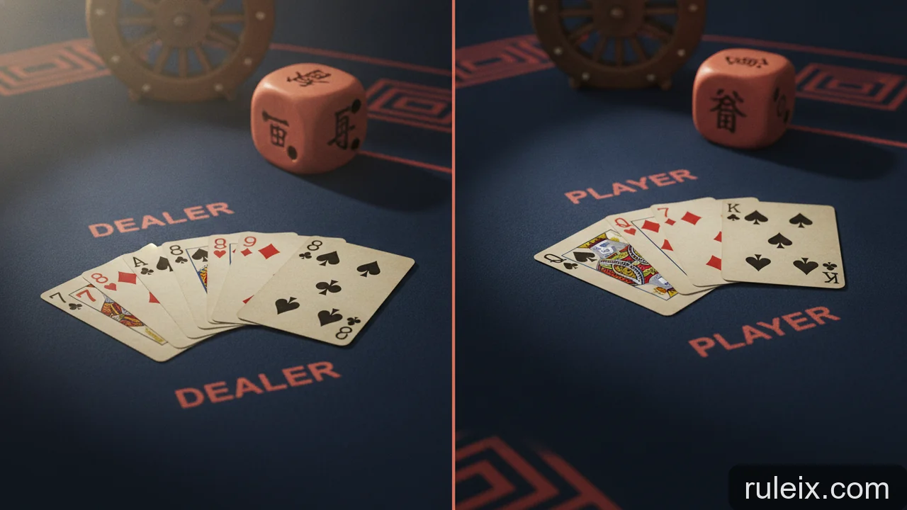 Minh họa: Cách chơi Pai Gow: luật chia bài, xếp tay và so sánh điểm