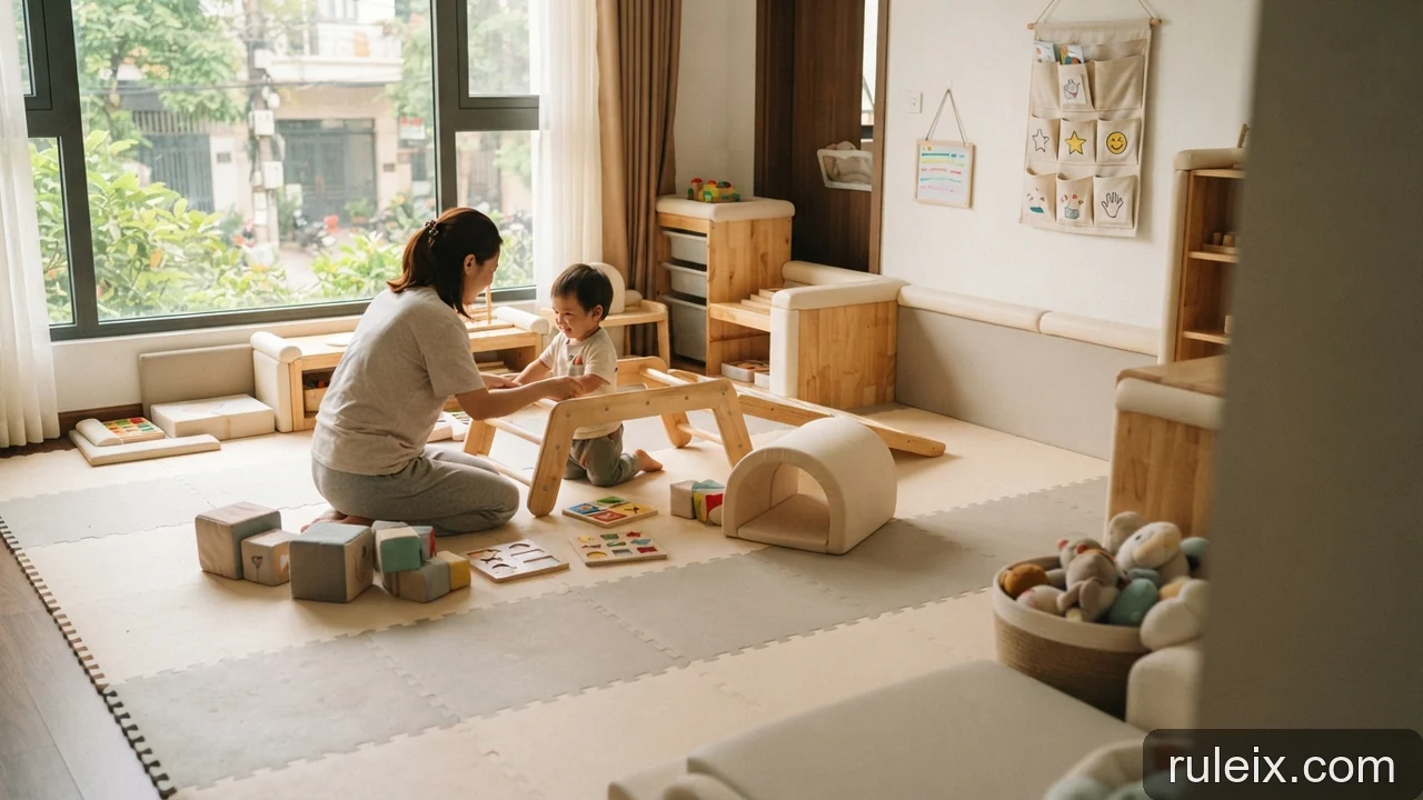 Minh họa: Checklist chuẩn bị không gian và quy tắc chơi an toàn cho các hoạt động vận động gia đình