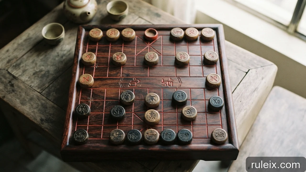Minh họa: Cờ tướng chấp quân và cờ chấp pháo đầu: quy tắc đặt quân và điều kiện khởi đầu