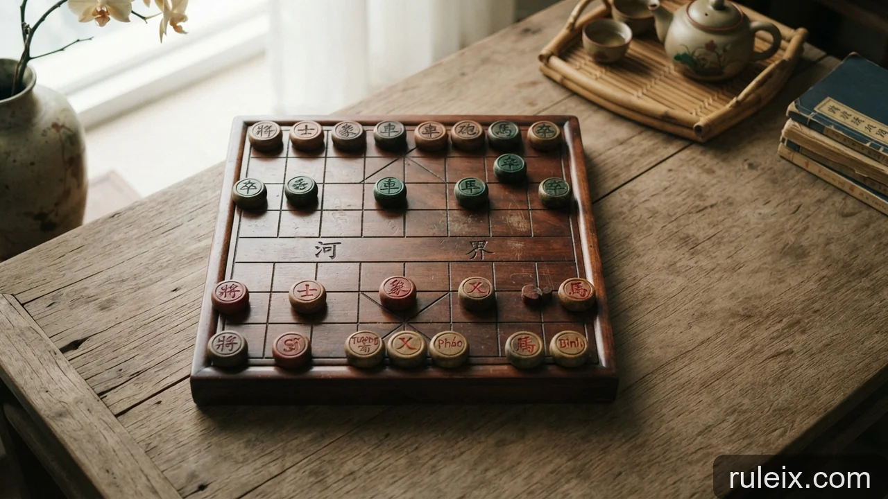 Minh họa: Cờ tướng và cờ thế: phân biệt ván cờ tự do và bài toán thế cục cố định