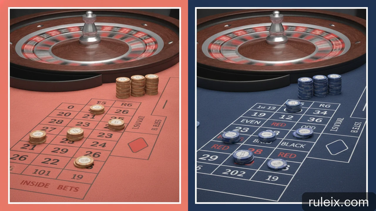 Minh họa: Cược trong và cược ngoài trong Roulette: Khác biệt và chiến lược cho người mới