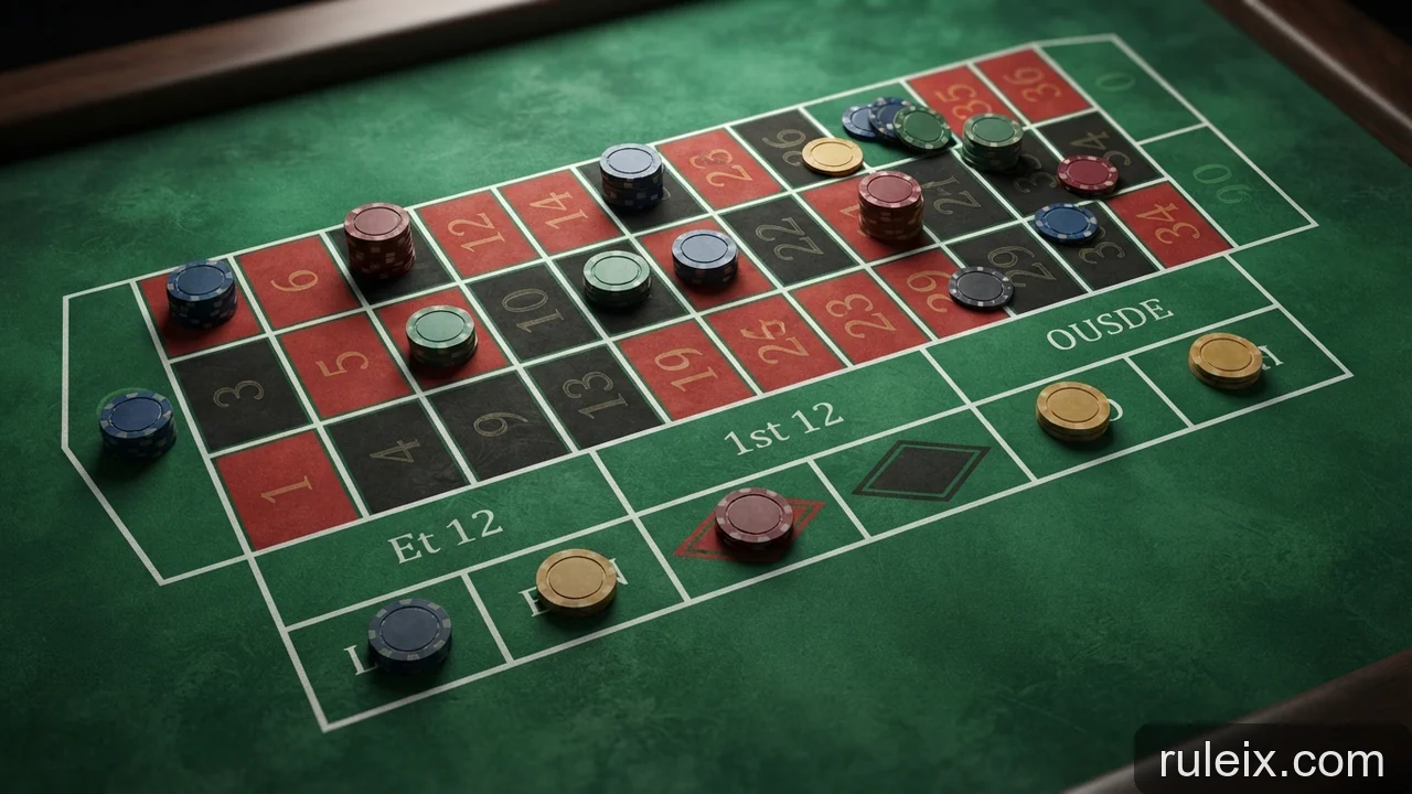 Minh họa: Cược trong và cược ngoài trong roulette: phân loại và tỷ lệ trả thưởng