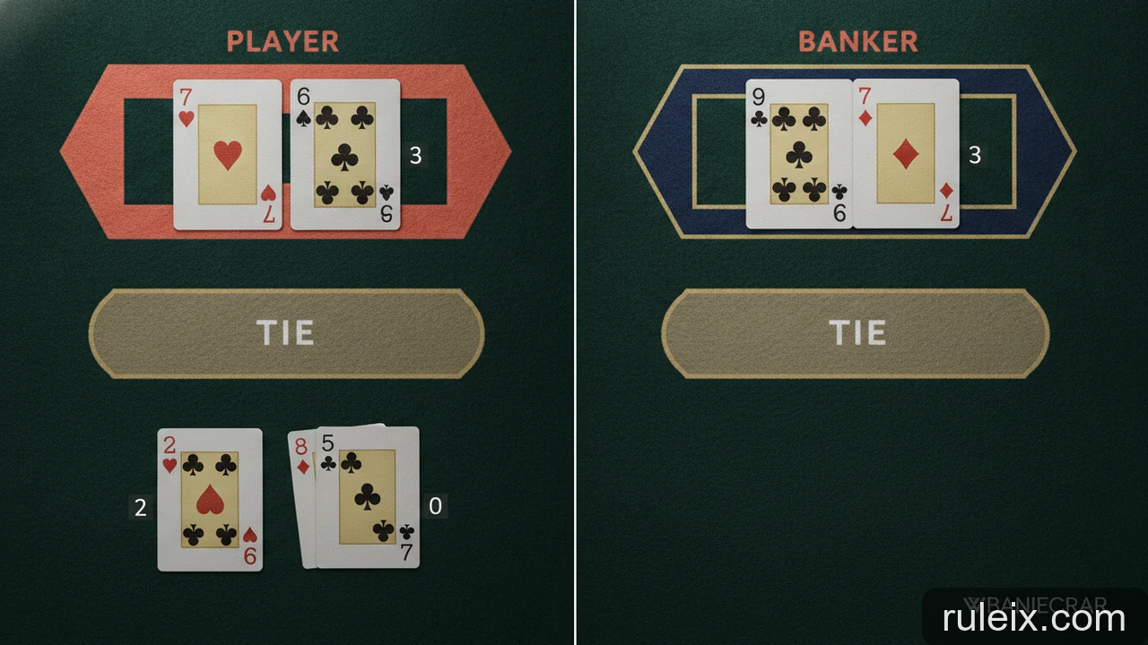 Minh họa: Hướng dẫn đọc kết quả Baccarat: Cách tính điểm và xác định người thắng