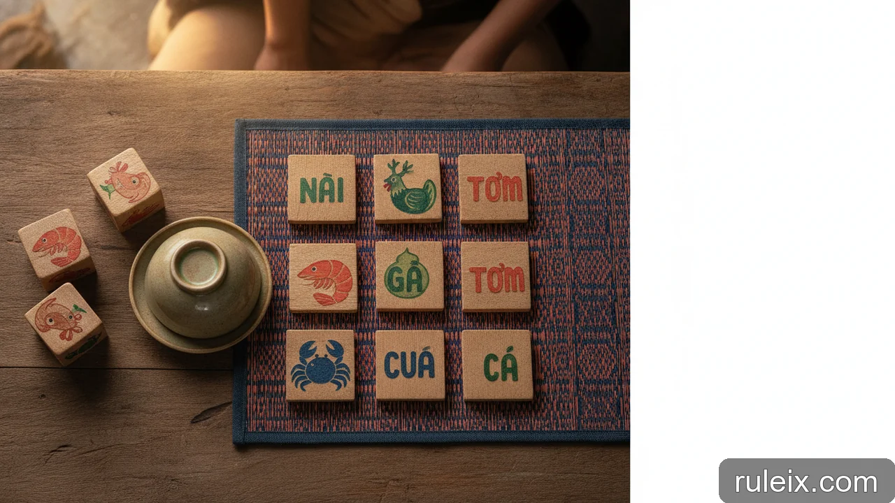 Minh họa: Luật Bầu Cua cơ bản: Ba xúc xắc, sáu cửa và trình tự một ván chơi