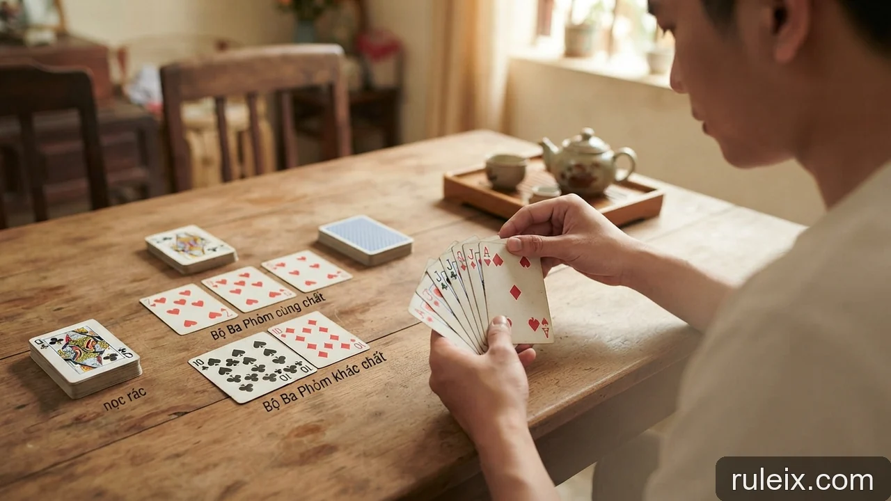 Minh họa cho Phỏm 9 lá và các biến thể Rummy: đừng dùng lẫn thuật ngữ