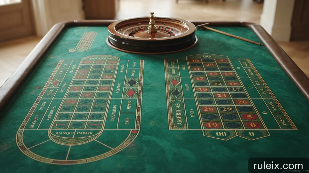 Minh họa: Roulette bàn Pháp và bàn Mỹ khác nhau ở bố cục nào?