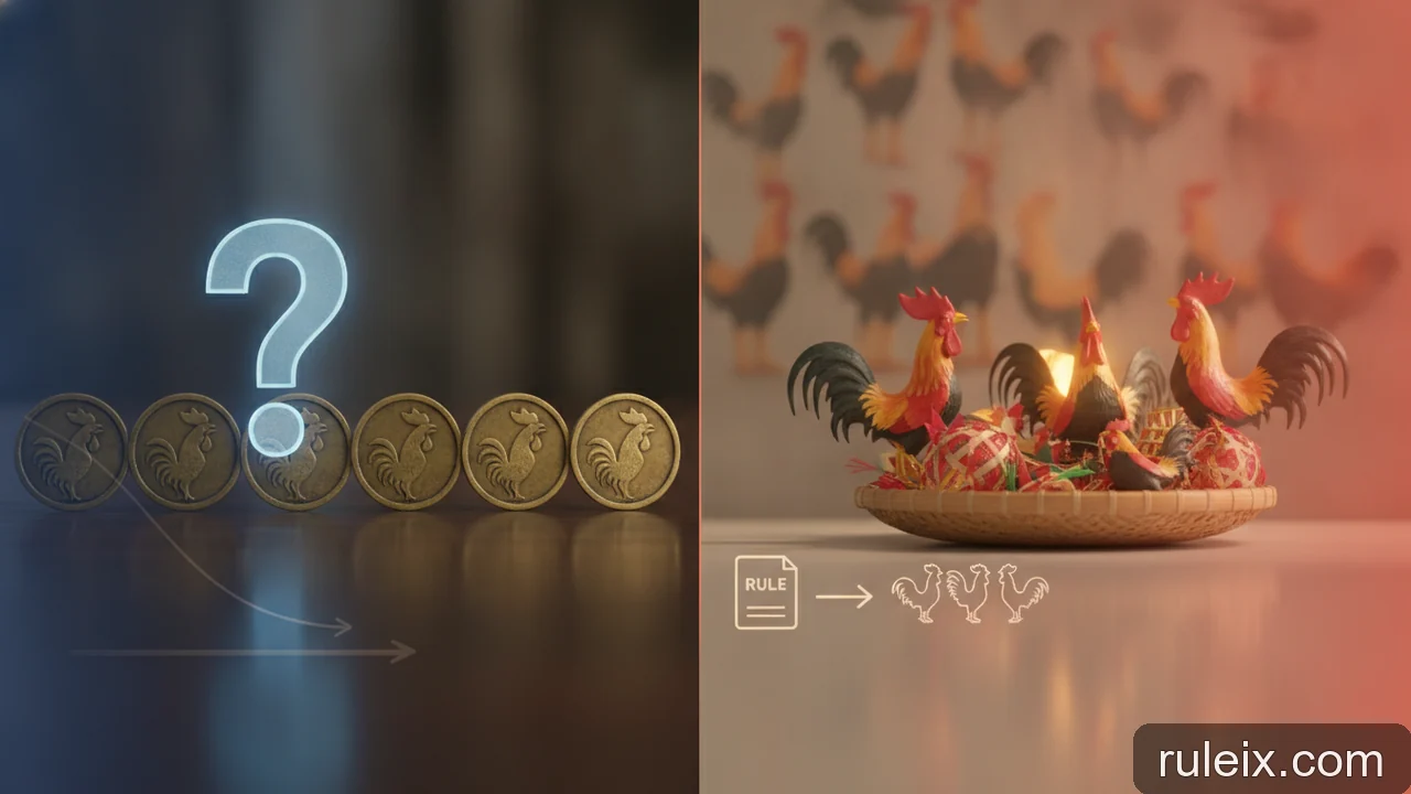 Minh họa: Sai lầm khi đoán kết quả đá gà từ phong độ cũ: ngụy biện chuỗi và dữ liệu sống sót