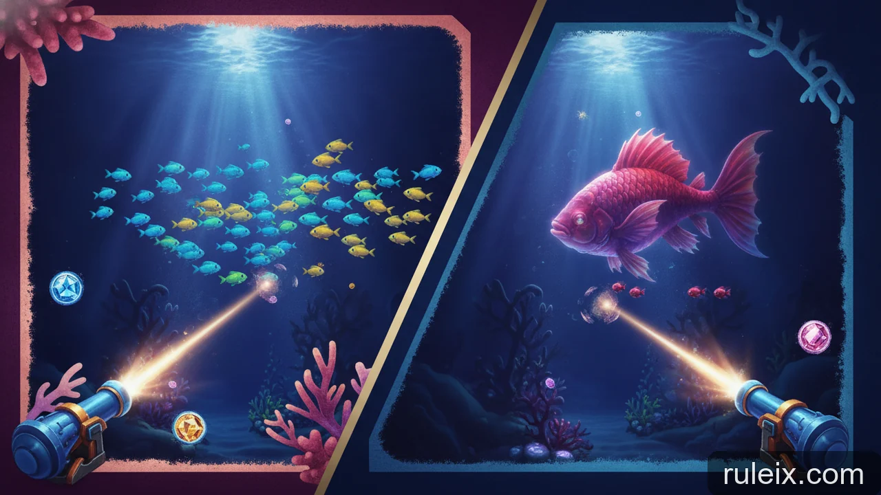Minh họa: So sánh hiệu quả bắn cá nhỏ với cá lớn trong giai đoạn đầu game