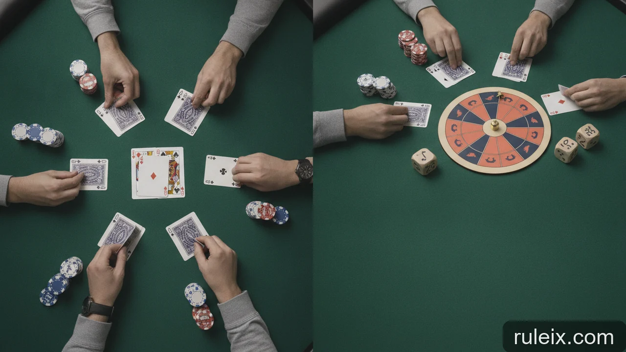 Minh họa: Thứ tự lật bài Poker theo luật: Ai lật bài trước, ai lật bài sau?