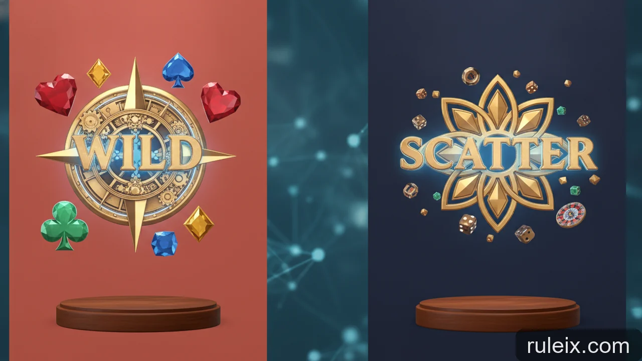 Minh họa: Wild và Scatter trong Slots: Biểu tượng đặc biệt và chức năng của chúng