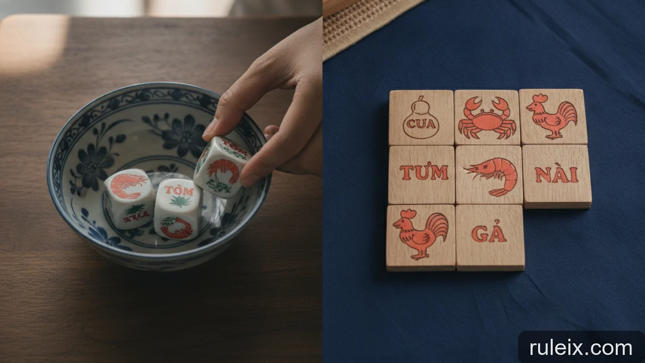 Minh họa: Xúc xắc Bầu Cua bị nghiêng: ván đó có hợp lệ không và cách giải quyết?